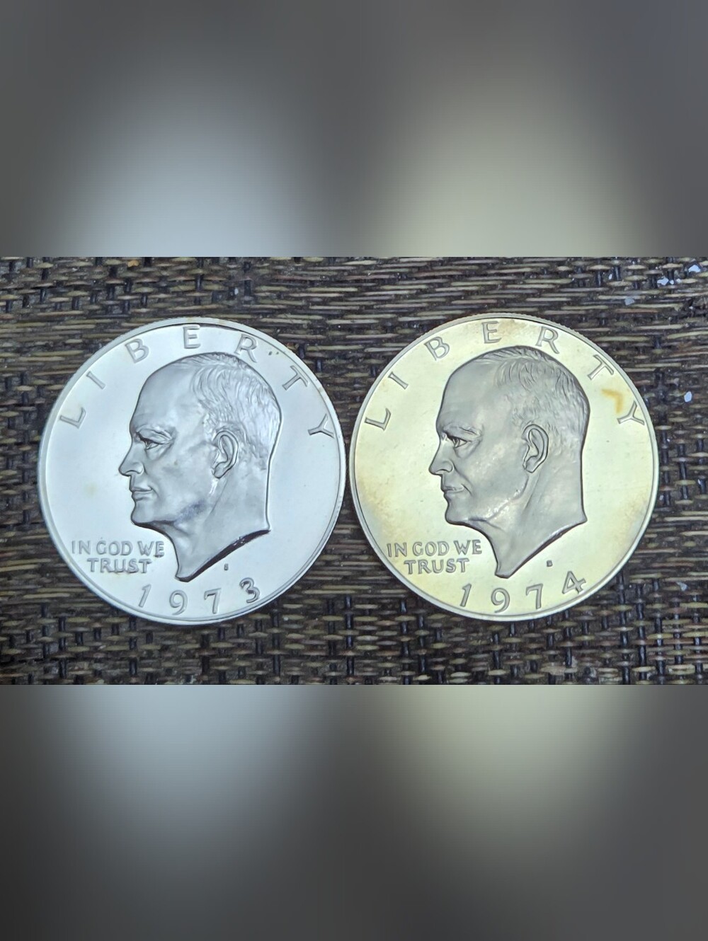 1973 & 1974 (S) Eisenhower PROOF 2 Dollars, Deep Cameo Finish, US Mint MS Ike 1$